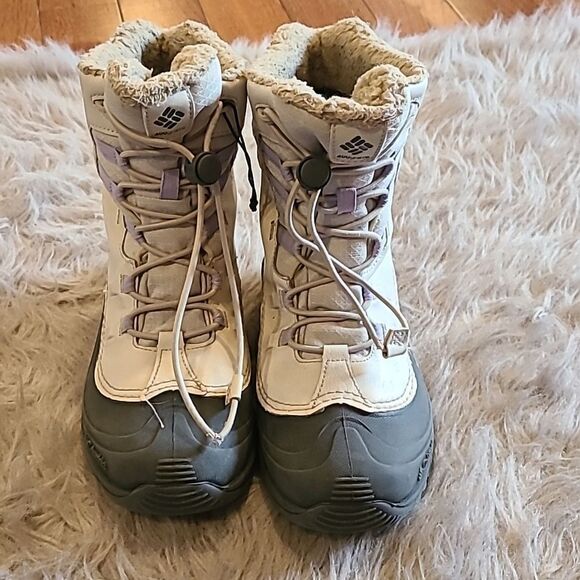 Columbia bugaboot celsius girls waterproof insulated purple, gray and white boot - Picture 1 of 11